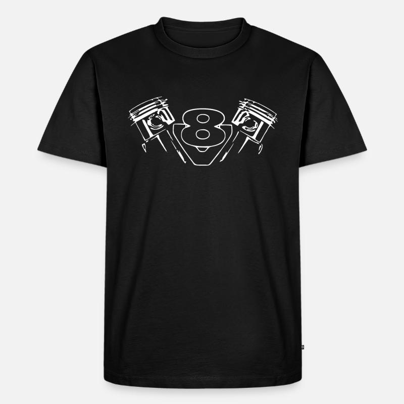 V8 Motor - Männer Premium Bio T-Shirt - Schwarz