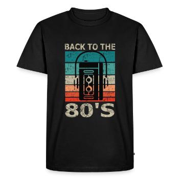 back to the 80 s 80s - Men's Premium Organic T-Shirt - black - Front - Nico (187cm)