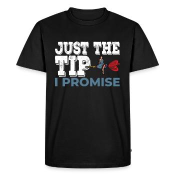 Darts Funny Just the Tip I Promise Darts Player - Men's Premium Organic T-Shirt - black - Front - Nico (187cm)