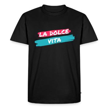 LA DOLCE VITA - T-shirt Premium bio Homme - noir - Devant - Nico (187cm)