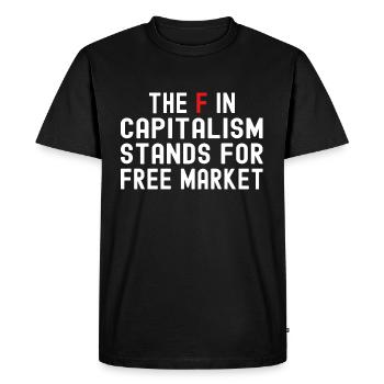 Le F dans le capitalisme Anticapitalisme - T-shirt Premium bio Homme - noir - Devant - Nico (187cm)