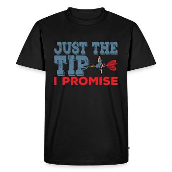 Darts Funny Just the Tip I Promise Darts Player - Men's Premium Organic T-Shirt - black - Front - Nico (187cm)