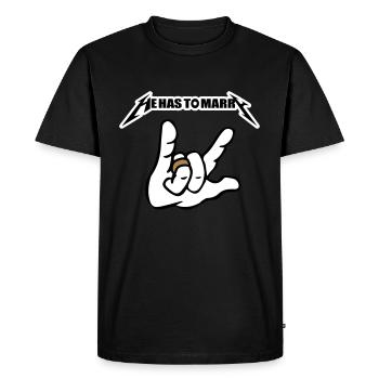 il doit se marier, il doit épouser - T-shirt Premium bio Homme - noir - Devant - Nico (187cm)