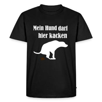 My dog is allowed to poop here | pooping dog - Men's Premium Organic T-Shirt - black - Front - Nico (187cm)