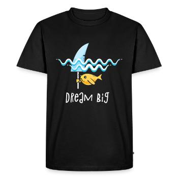 Dream big is shark - Men's Premium Organic T-Shirt - black - Front - Nico (187cm)