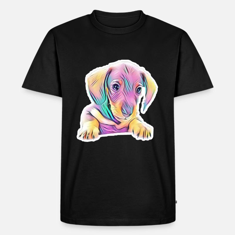 Dackel - Männer Premium Bio T-Shirt - Schwarz