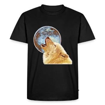 wolf - Men's Premium Organic T-Shirt - black - Front - Nico (187cm)