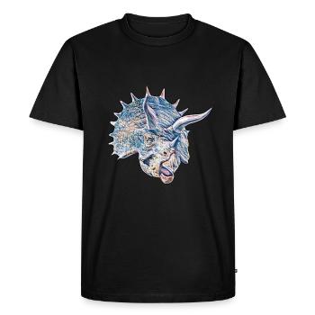 Triceratops - T-shirt Premium bio Homme - noir - Devant - Nico (187cm)
