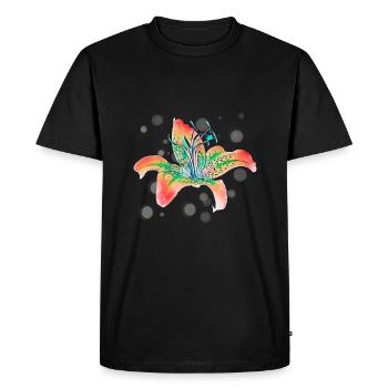Orchidée - T-shirt Premium bio Homme - noir - Devant - Nico (187cm)