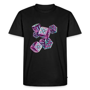 Würfel - Männer Premium Bio T-Shirt - Schwarz - Vorne - Nico (187cm)