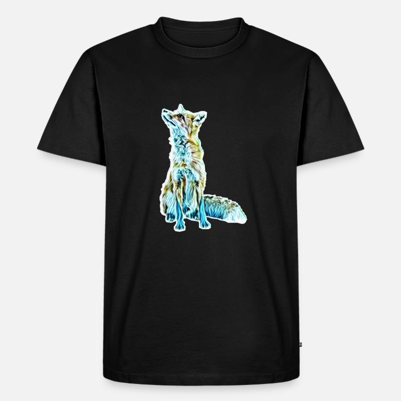Fuchs - Männer Premium Bio T-Shirt - Schwarz