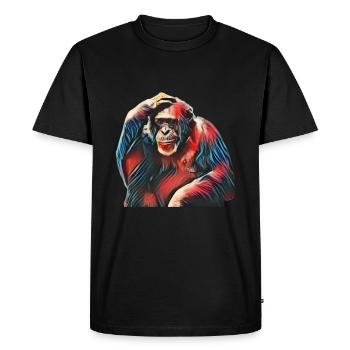 Singe - T-shirt Premium bio Homme - noir - Devant - Nico (187cm)