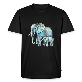 Éléphant - T-shirt Premium bio Homme - noir - Devant - Nico (187cm)
