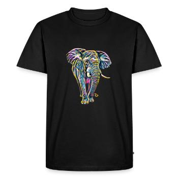 Éléphant - T-shirt Premium bio Homme - noir - Devant - Nico (187cm)