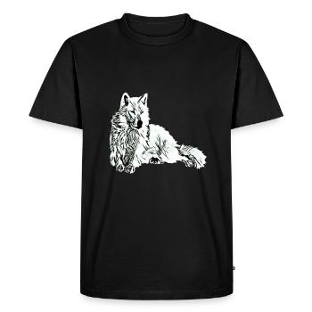 wolf - Men's Premium Organic T-Shirt - black - Front - Nico (187cm)
