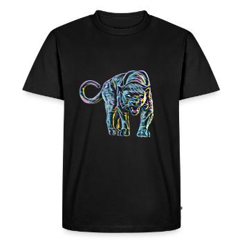 Panthère - T-shirt Premium bio Homme - noir - Devant - Nico (187cm)