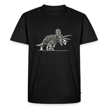 Triceratops - T-shirt Premium bio Homme - noir - Devant - Nico (187cm)