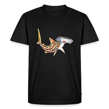 Requin marteau - T-shirt Premium bio Homme - noir - Devant - Nico (187cm)