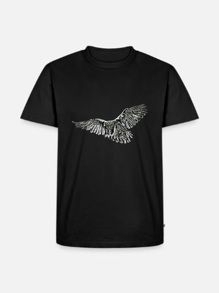 Adler - Männer Premium Bio T-Shirt - Schwarz