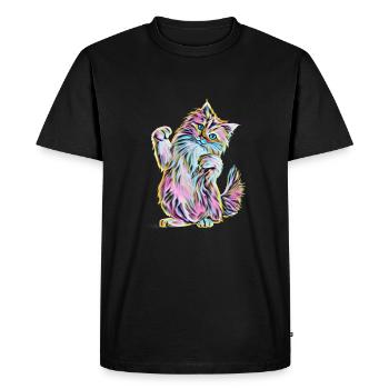 Coon principal - T-shirt Premium bio Homme - noir - Devant - Nico (187cm)