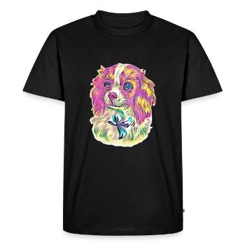 Cavalier King Charles Spaniel - T-shirt Premium bio Homme - noir - Devant - Nico (187cm)