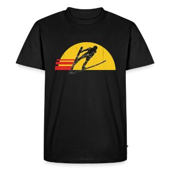 Ski Jumping Retro Ski Jumper - Men's Premium Organic T-Shirt - black - Front - Nico (187cm)