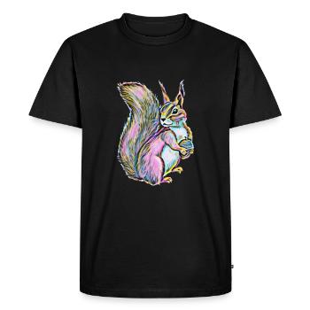Écureuil roux - T-shirt Premium bio Homme - noir - Devant - Nico (187cm)