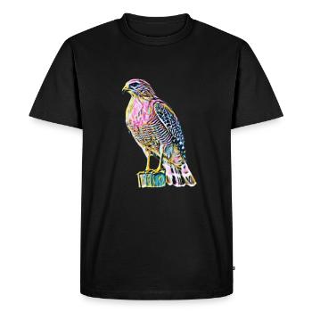 Faucon - T-shirt Premium bio Homme - noir - Devant - Nico (187cm)