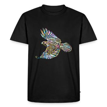 Faucon - T-shirt Premium bio Homme - noir - Devant - Nico (187cm)