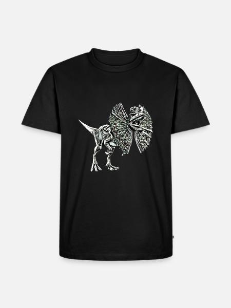 Dilophosaurus - Männer Premium Bio T-Shirt - Schwarz