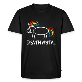 Death Metal Einhorn - Männer Premium Bio T-Shirt - Schwarz - Vorne - Nico (187cm)