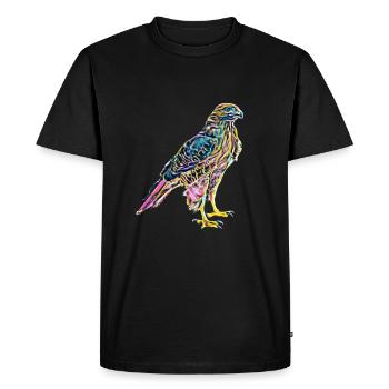 Faucon - T-shirt Premium bio Homme - noir - Devant - Nico (187cm)