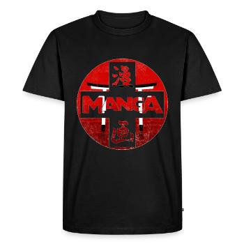 Manga - T-shirt Premium bio Homme - noir - Devant - Nico (187cm)