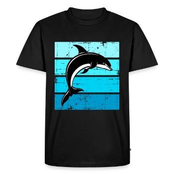 Dolphin Ocean Sea Whale Dolphin - Men's Premium Organic T-Shirt - black - Front - Nico (187cm)