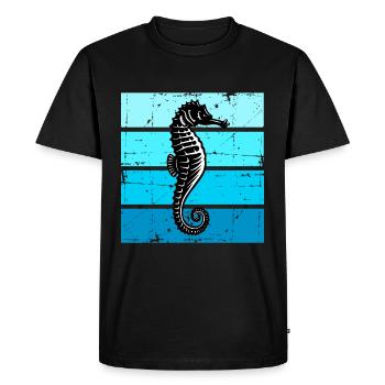 Hippocampes Marine Life Seahorse - T-shirt Premium bio Homme - noir - Devant - Nico (187cm)