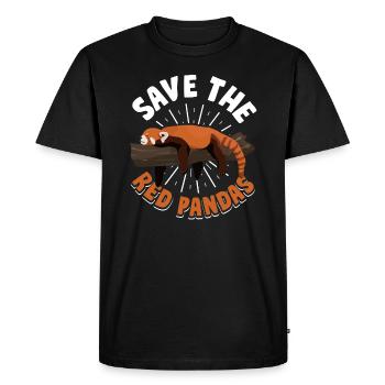 Red Panda Panda Bear - Men's Premium Organic T-Shirt - black - Front - Nico (187cm)