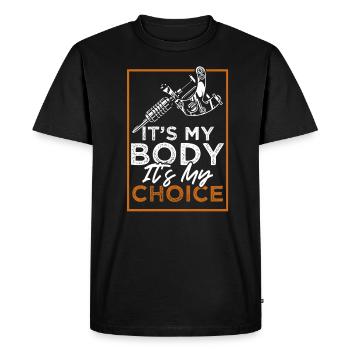 Tatouage à l’encre Tatouage - T-shirt Premium bio Homme - noir - Devant - Nico (187cm)