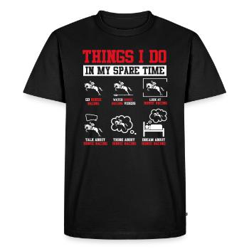 Courses de chevaux - T-shirt Premium bio Homme - noir - Devant - Nico (187cm)