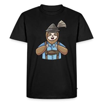Paresseux bavarois Lederhosen - T-shirt Premium bio Homme - noir - Devant - Nico (187cm)