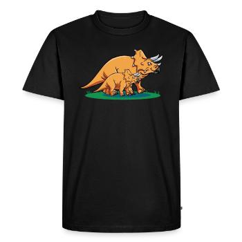 Dinosaure Triceratops Drôle de dinosaure - T-shirt Premium bio Homme - noir - Devant - Nico (187cm)