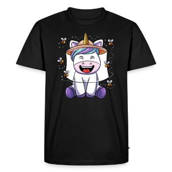 Abeille Mellifère Licorne Mellifère Apiculteur - T-shirt Premium bio Homme - noir - Devant - Nico (187cm)