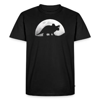Dinosaur Moon Triceratops Dino Paleontology - Men's Premium Organic T-Shirt - black - Front - Nico (187cm)