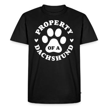 Property of a Dachshund - Men's Premium Organic T-Shirt - black - Front - Nico (187cm)
