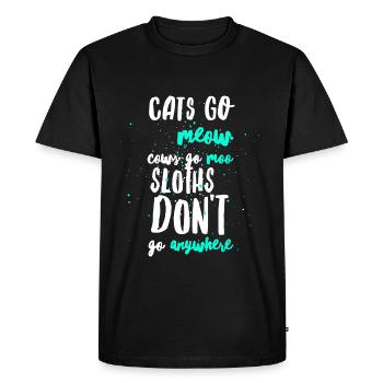 Les paresseux ne vont pas n'importe quoi - T-shirt Premium bio Homme - noir - Devant - Nico (187cm)