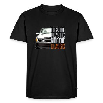 style rétro voiture classique silhoeutte - T-shirt Premium bio Homme - noir - Devant - Nico (187cm)