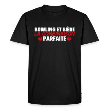 bowling et bière combinaison parfaite - T-shirt Premium bio Homme - noir - Devant - Nico (187cm)