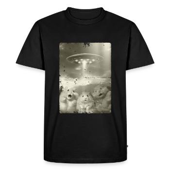 Hamster d’invasion d’ovni extraterrestre - T-shirt Premium bio Homme - noir - Devant - Nico (187cm)