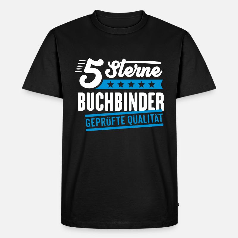 5Sterne Buchbinder - Männer Premium Bio T-Shirt - Schwarz