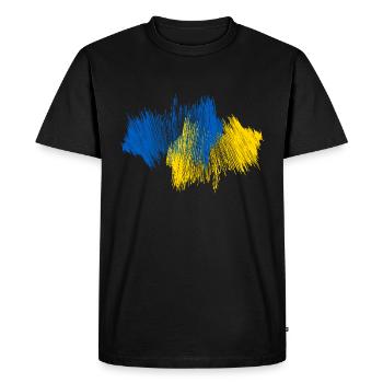 Ukraine Carte - T-shirt Premium bio Homme - noir - Devant - Nico (187cm)
