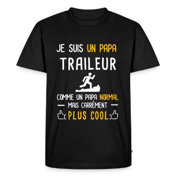 je suis un papa traileur cadeau père trail - T-shirt Premium bio Homme - noir - Devant - Nico (187cm)